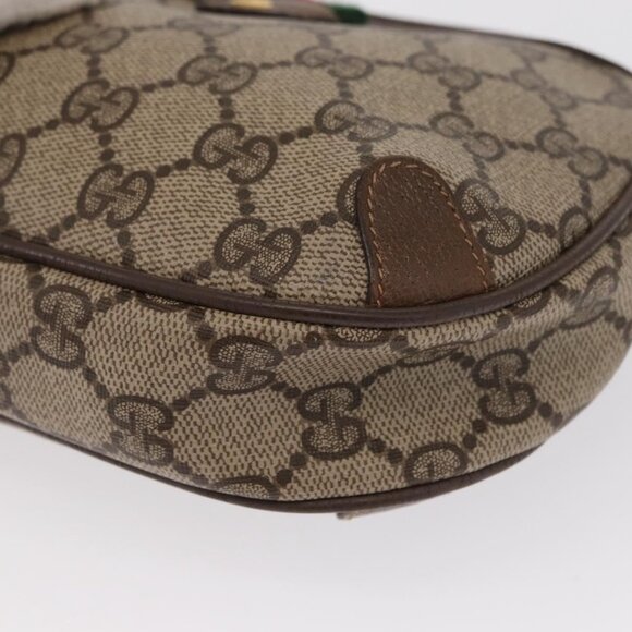 Authentic GUCCI GG Supreme Web Sherry Line Bag PVC Beige Gold 89 02 066 - Picture 3 of 16